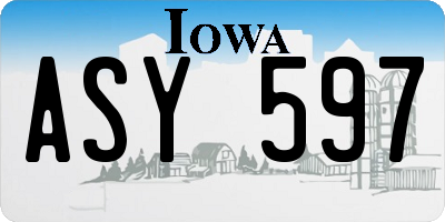 IA license plate ASY597