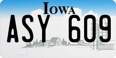 IA license plate ASY609