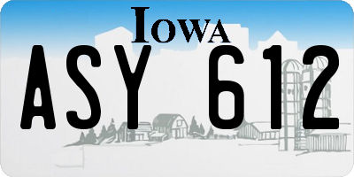 IA license plate ASY612