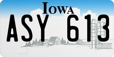 IA license plate ASY613