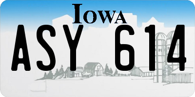 IA license plate ASY614