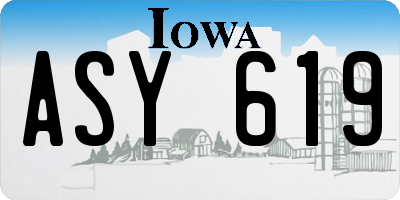 IA license plate ASY619