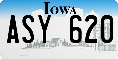 IA license plate ASY620