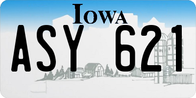 IA license plate ASY621