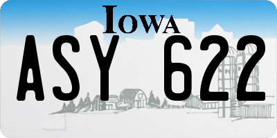 IA license plate ASY622