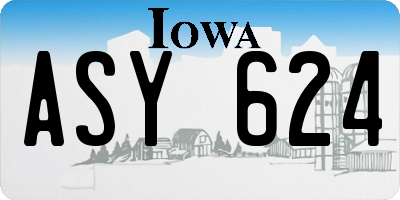 IA license plate ASY624