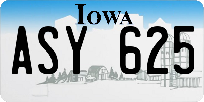 IA license plate ASY625