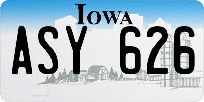 IA license plate ASY626
