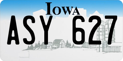 IA license plate ASY627