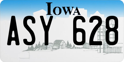 IA license plate ASY628
