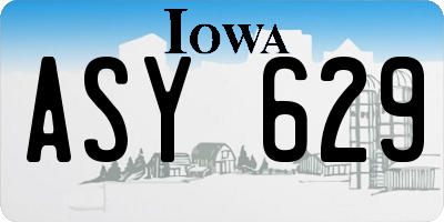 IA license plate ASY629