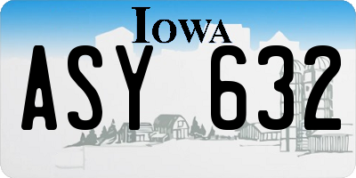IA license plate ASY632