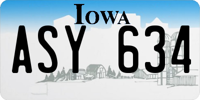 IA license plate ASY634
