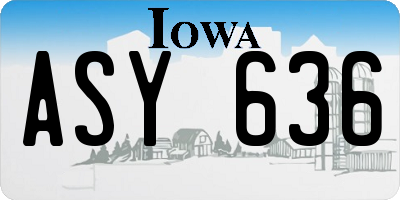 IA license plate ASY636