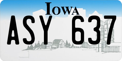 IA license plate ASY637