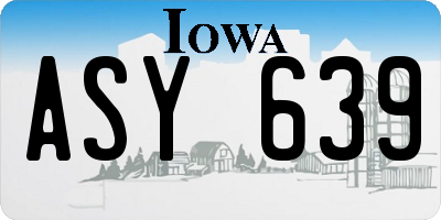 IA license plate ASY639