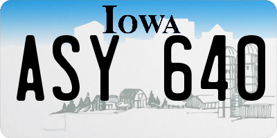 IA license plate ASY640