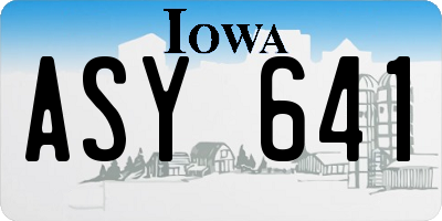IA license plate ASY641