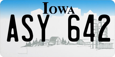 IA license plate ASY642