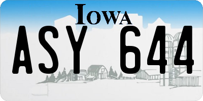 IA license plate ASY644