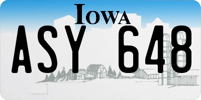 IA license plate ASY648