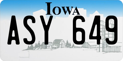 IA license plate ASY649