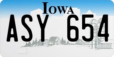 IA license plate ASY654