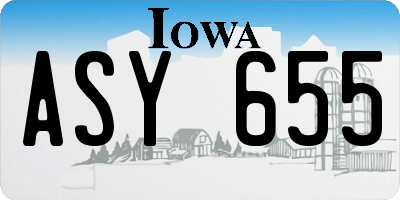 IA license plate ASY655