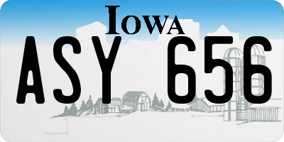 IA license plate ASY656