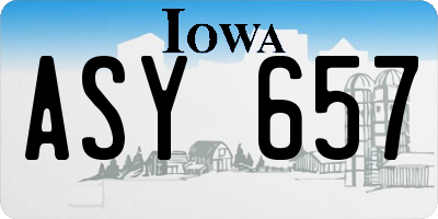 IA license plate ASY657
