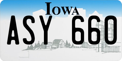 IA license plate ASY660