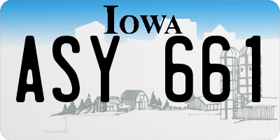 IA license plate ASY661