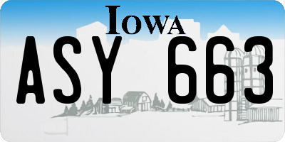 IA license plate ASY663