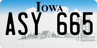 IA license plate ASY665