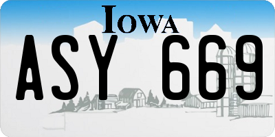IA license plate ASY669
