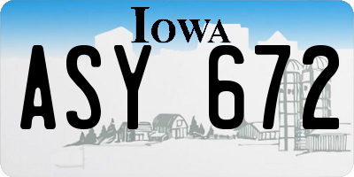 IA license plate ASY672