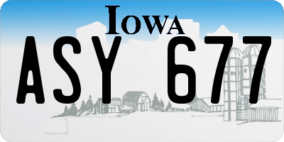 IA license plate ASY677