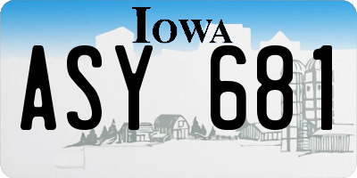 IA license plate ASY681