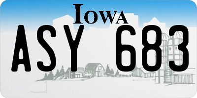 IA license plate ASY683