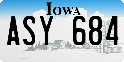 IA license plate ASY684