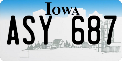 IA license plate ASY687
