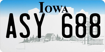IA license plate ASY688