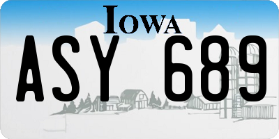 IA license plate ASY689