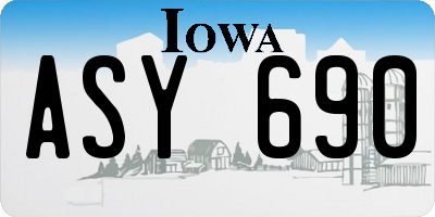 IA license plate ASY690