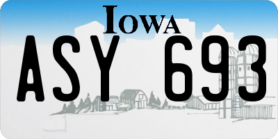 IA license plate ASY693