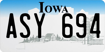 IA license plate ASY694