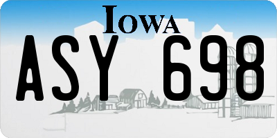 IA license plate ASY698
