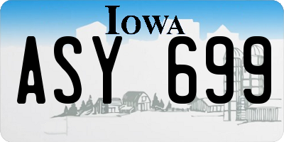 IA license plate ASY699