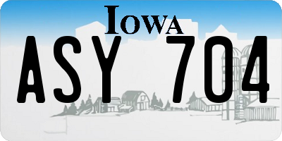 IA license plate ASY704