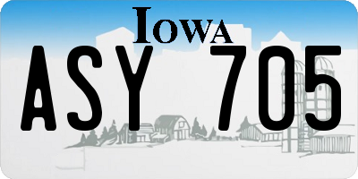 IA license plate ASY705